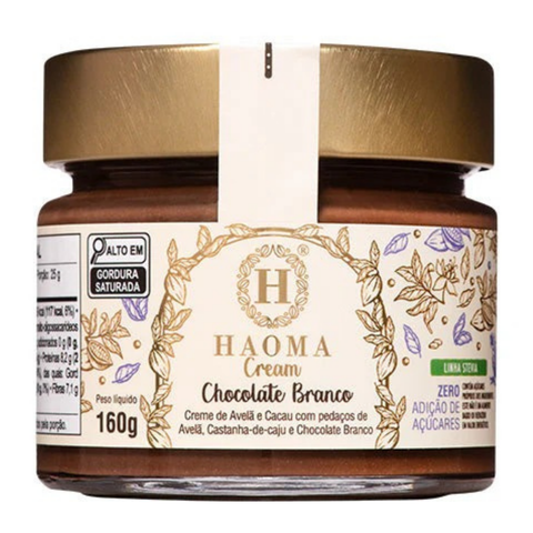 White Chocolate and Hazelnut Cream with Stevia, 160g, Haoma