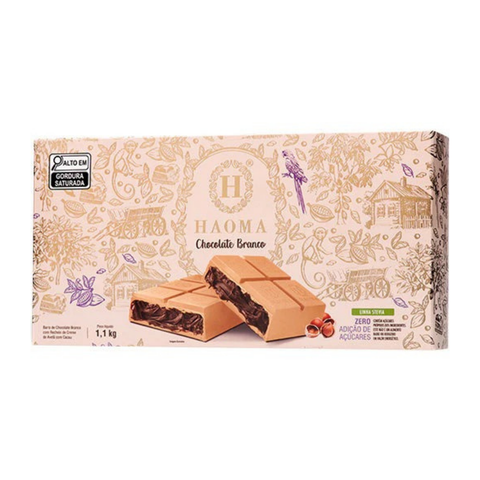 White Chocolate Bar with Stevia Line, 1.1kg, Haoma
