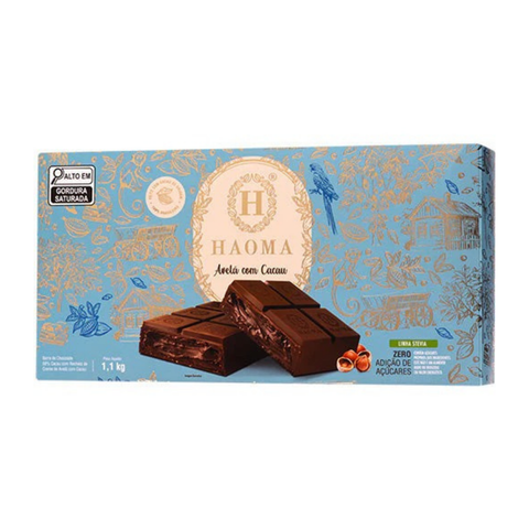 Hazelnut Chocolate Bar Stevia Line 1.1kg Haoma