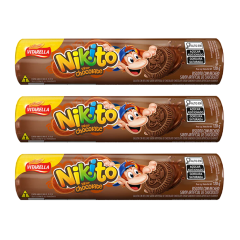 Biscoito Nikito Chocolate 3x120g