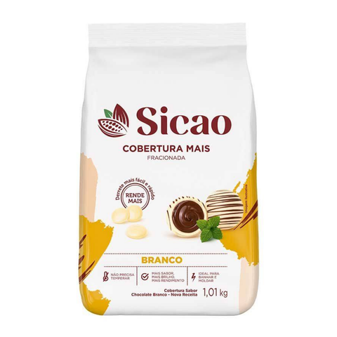 Chocolate Cobertura Fraccionada Más Sabor Chocolate Blanco 1,01kg SICAO