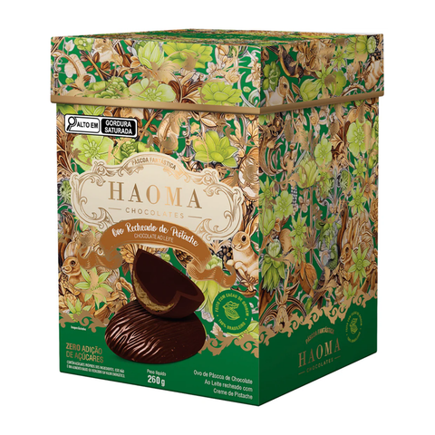 Ovo Recheado de Chocolate ao Leite com Pistache 260g Haoma