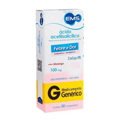 AAS 100 - Infantil Sabor Morango - 30 CP