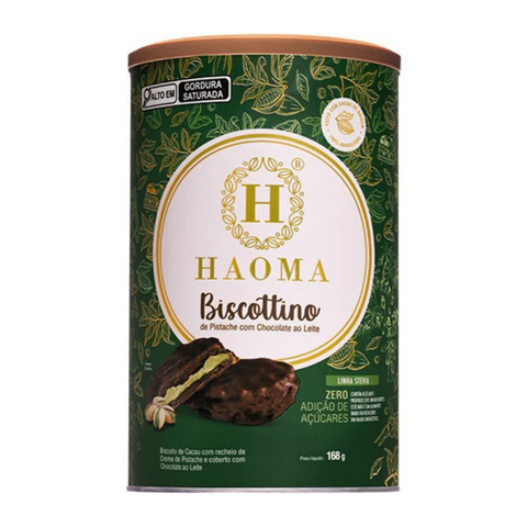 Biscottino Pistachio with Milk Chocolate Stevia Line 168g Haoma