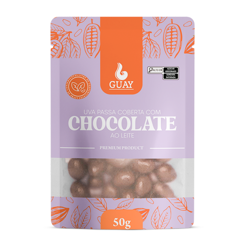 Drageado de uva passa com chocolate ao leite Guay 50g