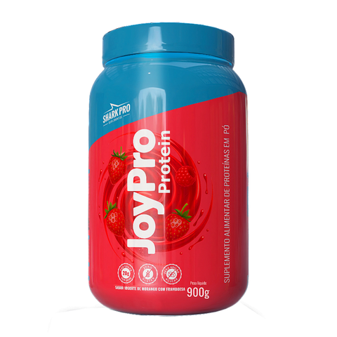 Whey Protein Joypro Jar 900g Strawberry Yogurt with Raspberry Flavor Shark Pro