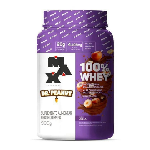 100% Whey Dr Peanut - Max Titanium Avelã 900G