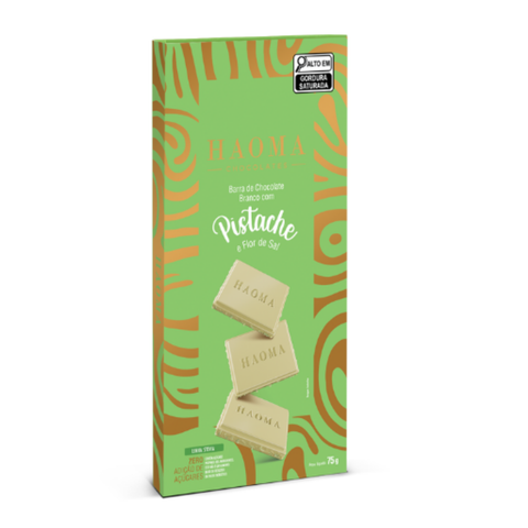 Chocolate Bar Pistachio and Fleur de Sal Stevia Line 75g Haoma