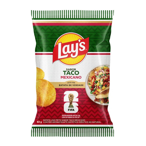Batata Frita Lay's Taco Mexicano 62g — Edição Copa