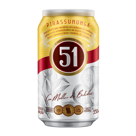 Cachaça Adoçada 51 Lata 350ml