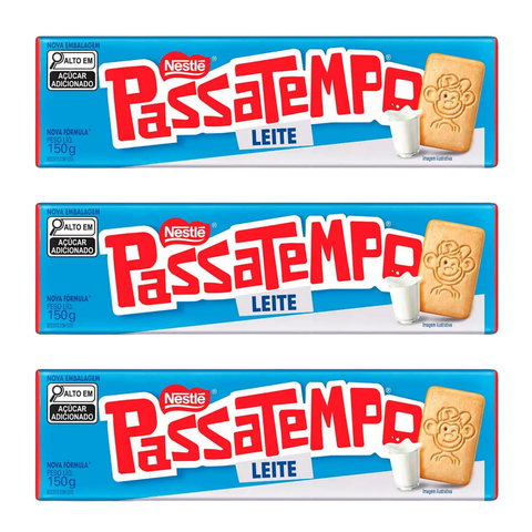 Biscoito PASSATEMPO® Leite 3 x 150g