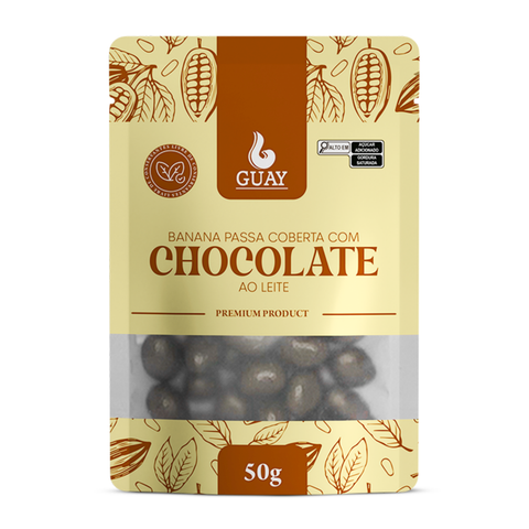 Drageado de banana com chocolate ao leite Guay 50g