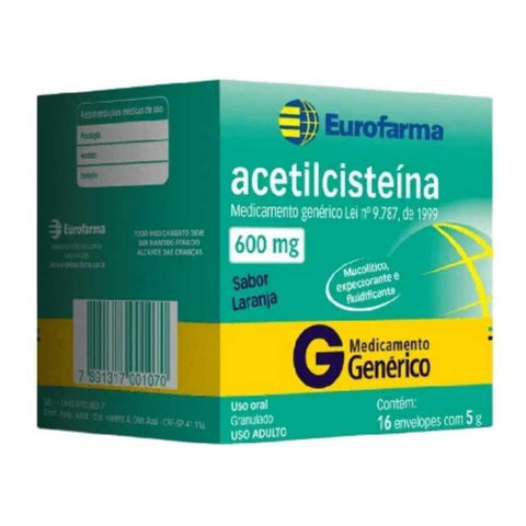 Acetilcisteina Laranja 16 envelopes