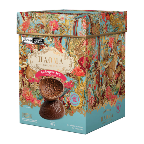 Ovo Craquelle de Chocolate ao Leite com Avelã 300g Haoma
