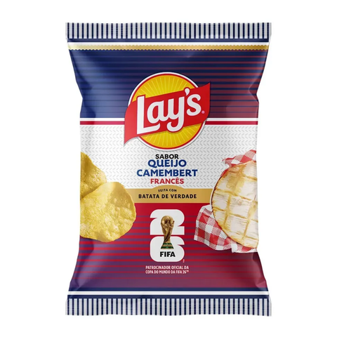 Batata Frita Lay's Queijo Camembert Francês 62g — Edição Copa