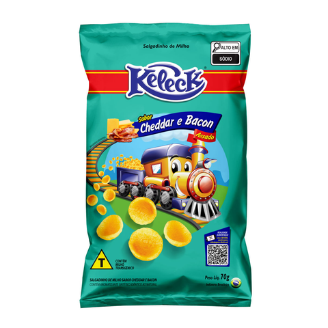 Salgadinho Keleck sabor Cheddar e Bacon 70g