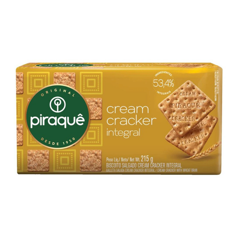 Piraquê Whole Wheat Cream Cracker Biscuits 215g