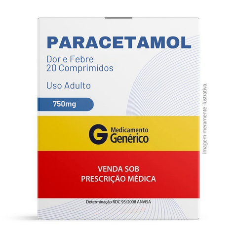 Paracetamol 750mg - 20 comprimidos