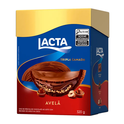 Ovo de Páscoa Tripla Camada Avelã (caixa) 320g Lacta