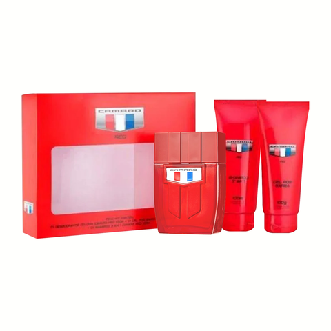 Kit Colônia Camaro Red MEN 100ML + Shampoo + Pós-Barba