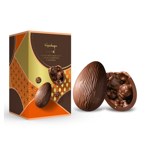 Dark Chocolate Easter Egg 50% Orange, Dark Line, 150g, Kopenhagen