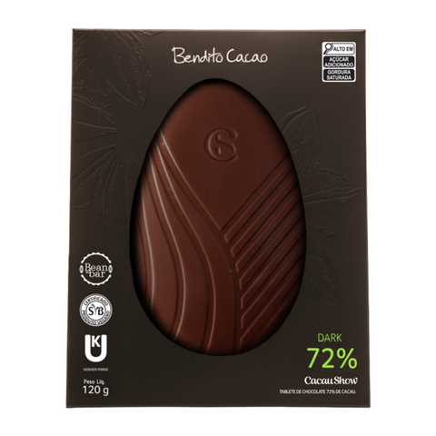 Tablete Bendito Cacau 72% Vegano 120g Cacau Show