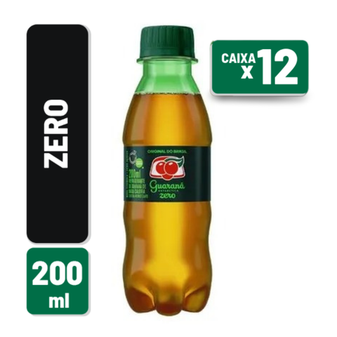 Guaraná Antártica Zero 200ml Kit c/ 12 Unid - Mini Guaraná Antártica Zero