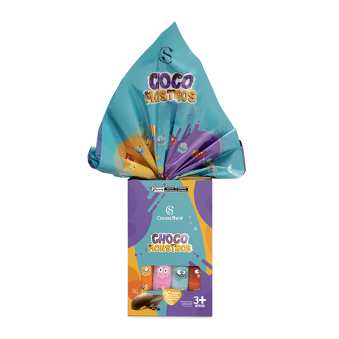 Ovo de Páscoa com Canetas Chocomonstros 170g Cacau Show
