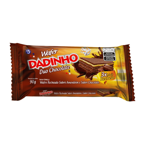 Biscoito Wafer Dadinho Duo Chocolate 90g