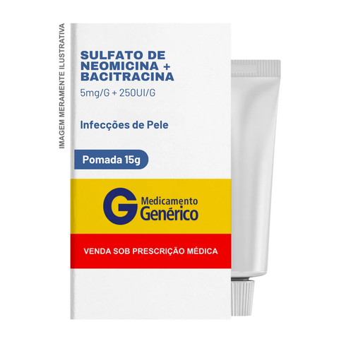 Sulfato de Neomicina + Bacitracina 5mg/250UI/g - 15g