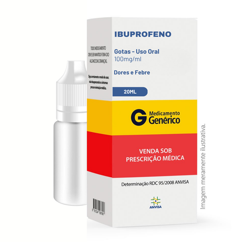 Ibuprofeno 100mg/mL 20Ml - Adulto e Pediátrico (Genérico)