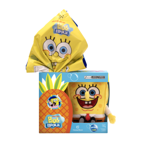 Ovo de Páscoa com Pelúcia Bob Esponja 170g Cacau Show