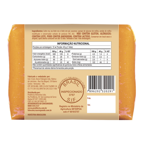 Doce de leite em Tablete Predilecta 400g