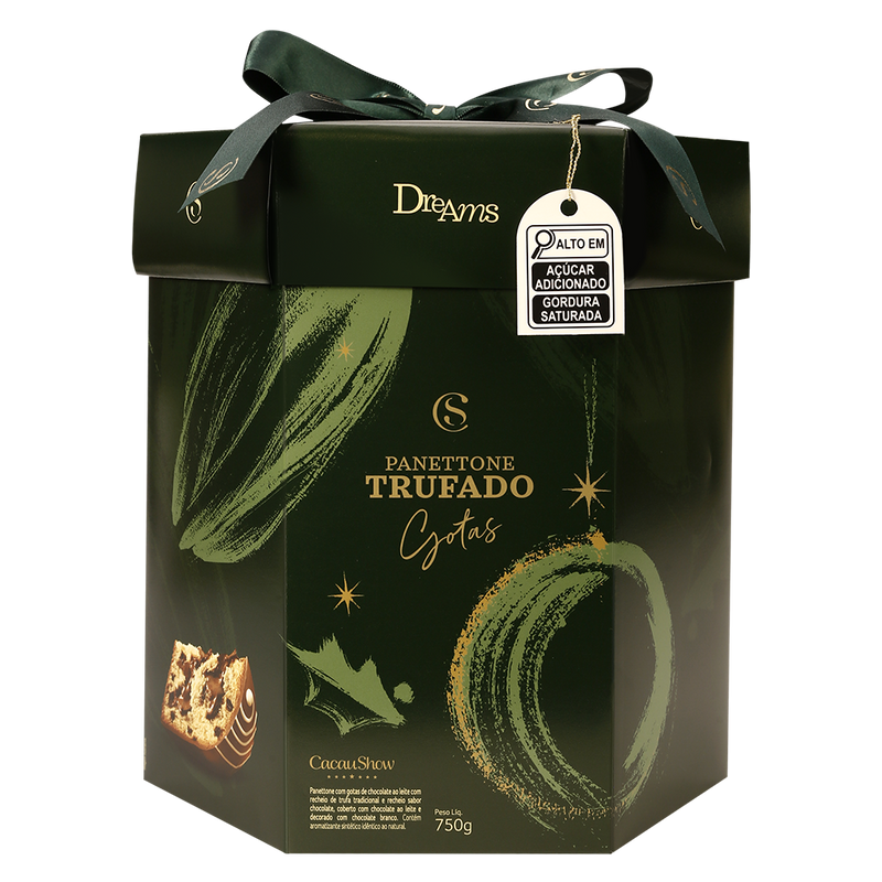 Panetone Dreams Trufado com Gotas ao Leite 750g Cacau Show