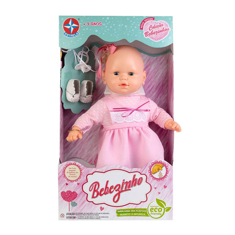 Boneca Bebezinho Vestido Rosa 49 cm - Estrela