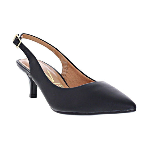 Vizzano 1122-806 Kitten Heel Slingback in Black Napa