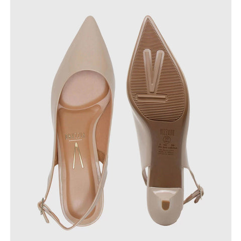 Vizzano 1122-806 Kitten Heel Slingback in Beige Patent