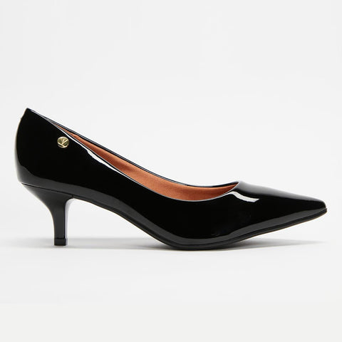 Vizzano 1122-828 Kitten Heel Pointy Toe Pump in Black Patent 