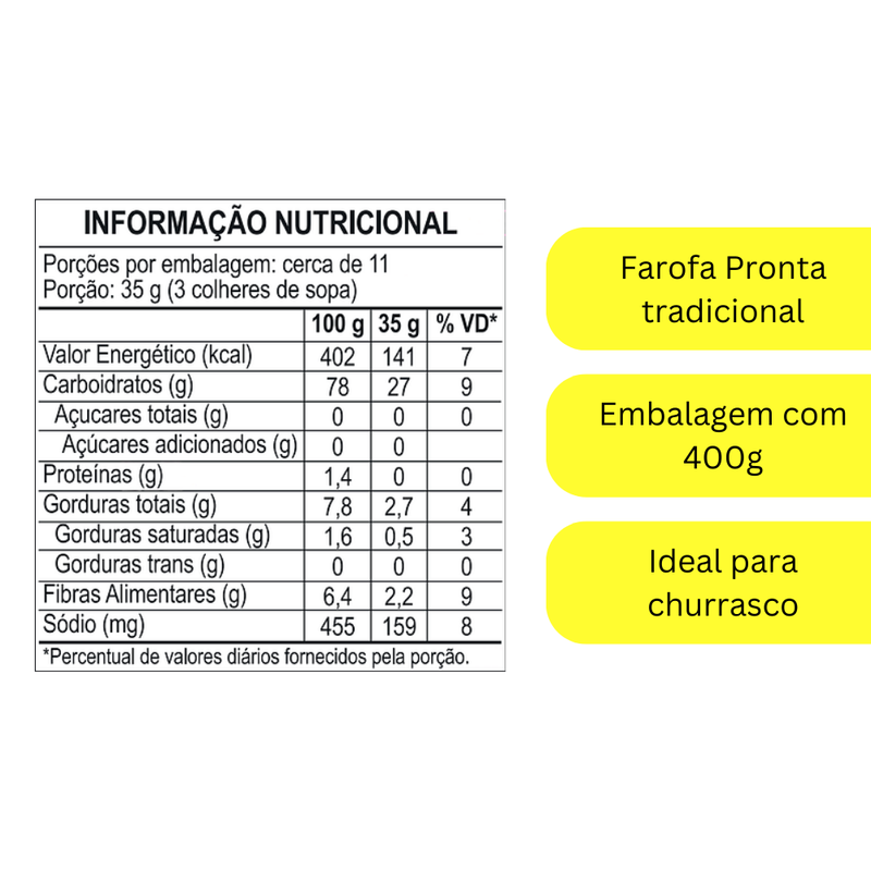 FAROFA PRONTA DA TERRINHA TRADICIONAL 400G