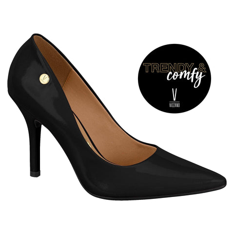 Vizzano 1184-1101 Pointy Toe Pump in Black Patent