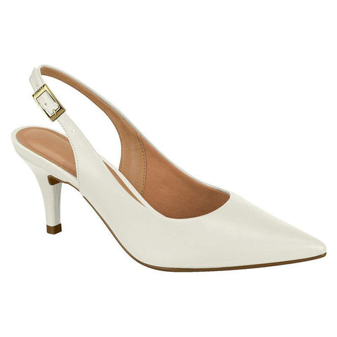 Vizzano 1185-700 Mid Heel Slingback in Off White Napa
