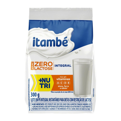 Itambé Nolac Lactose-Free Whole Milk Powder 300g Pack - Kit of 2