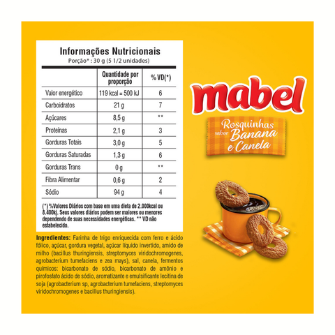 Mabel Rosquinha Banana com Canela 300g