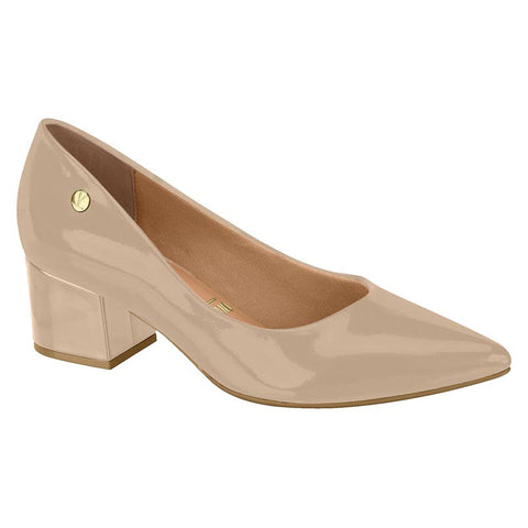Vizzano 1220-315 Block Heel Pump in Beige Patent
