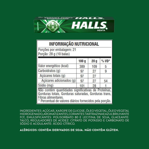 Drops Halls Menta Caixa 21x28g
