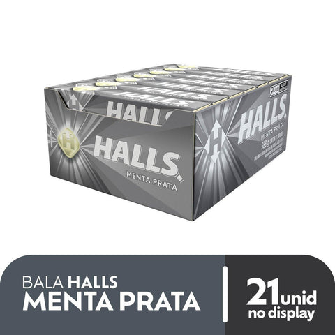 Drops Halls Menta Prata Caixa 21x28g