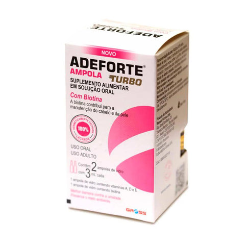 Adeforte Turbo + Biotina 3ml - Suplemento alimentar - 2 Ampolas