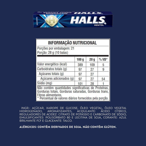 Halls Menthol Drops Box 21x28g