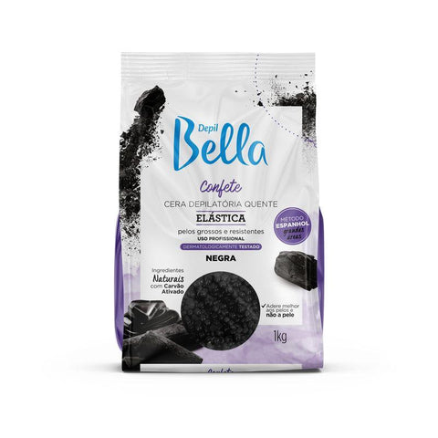 Black Elastic Depilatory Hot Wax - Confetti - Depil Bella