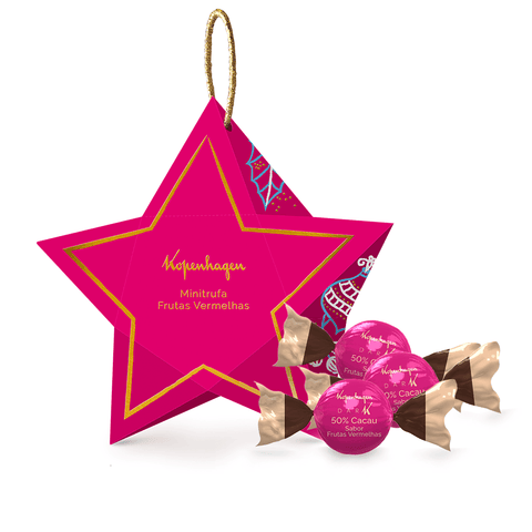 Chocolate Kopenhagen Enfeite Estrela Minitrufas Frutas Vermelhas 48G